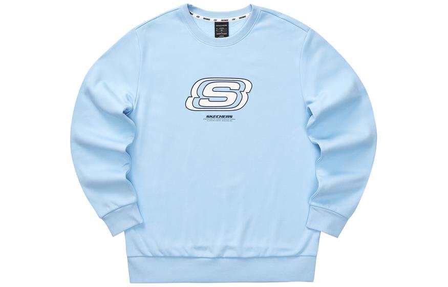 Skechers Colorful Sweatshirts Unisex Air Blue Crew Neck Thickened Regular