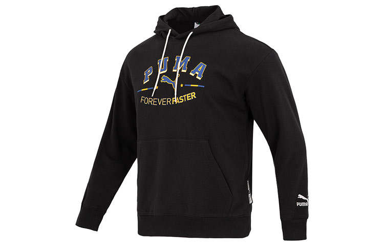 PUMA Sweatshirts Men's Black Hooded Moderate Regular