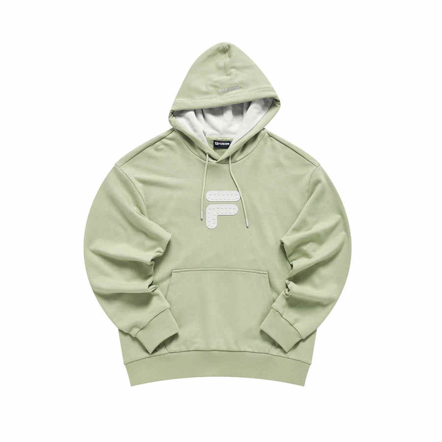 FILA FUSION Sweatshirts Unisex Butter Fruit Green Hooded Moderate Regular
