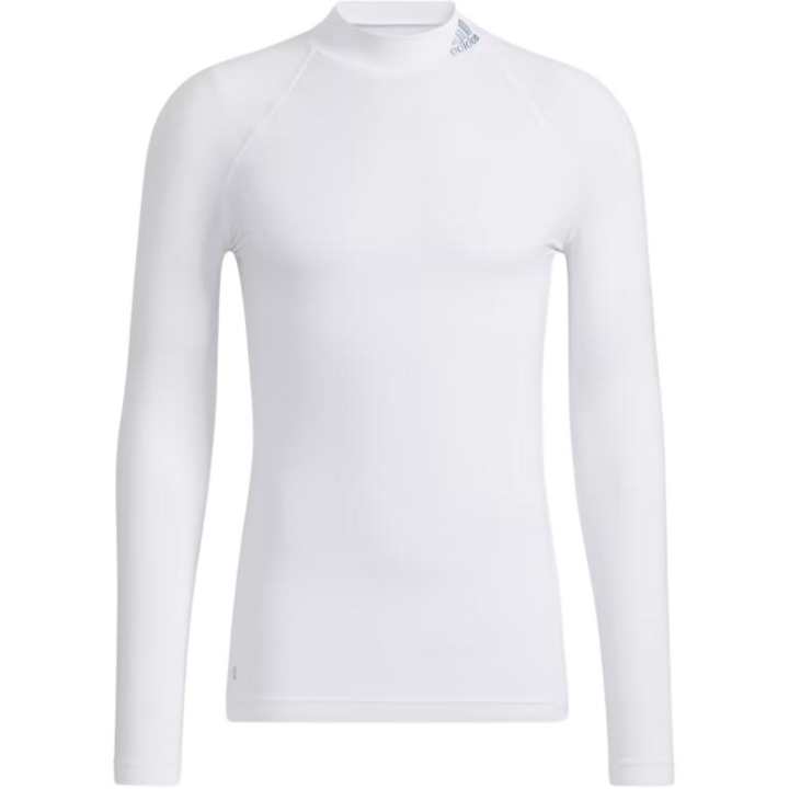 Adidas Adidas T Shirts Men's White Turtleneck Moderate Straight Fit