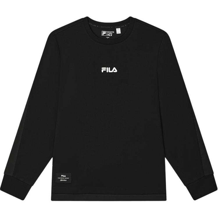 FILA T Shirts Men's Jet Black Crew Neck Moderate Straight Fit
