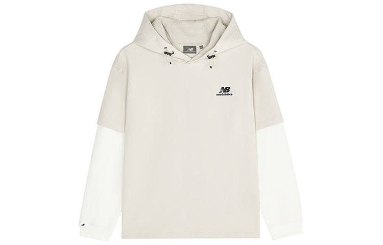 New Balance New Balance Sweatshirts Unisex White Hooded Moderate Mock Two Piece