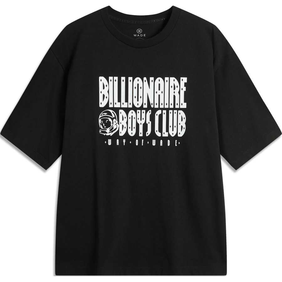 Li-Ning Li Ning T Shirts Men's Black Crew Neck Moderate Straight Fit