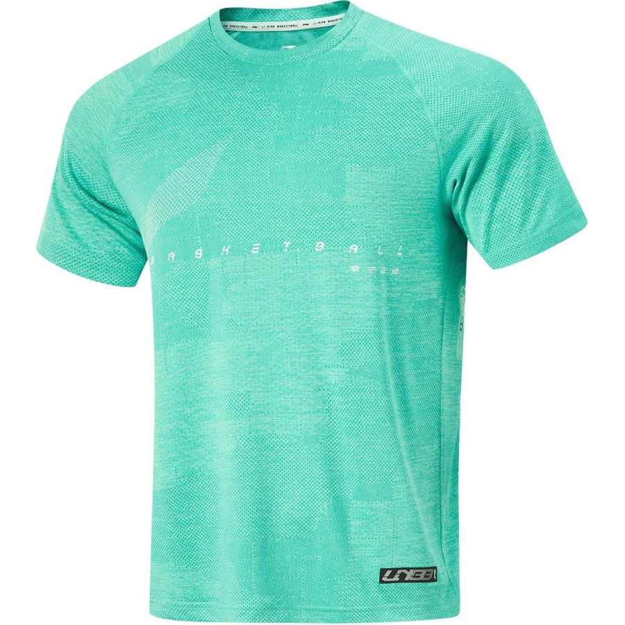 Li-Ning Li Ning Basketball Collection T Shirt Men's Mixed Color Parrot Green
