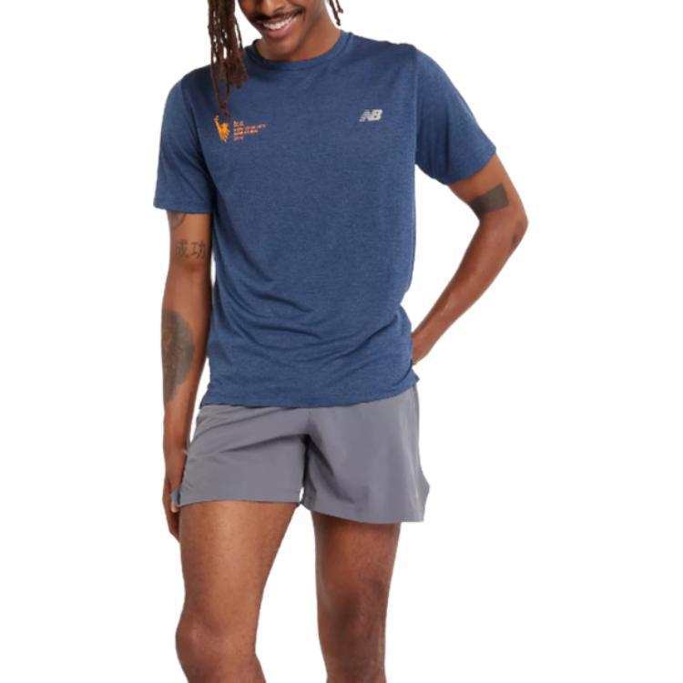 New Balance New Balance NYC Marathon Athletics T Shirt Men's Marine Blue