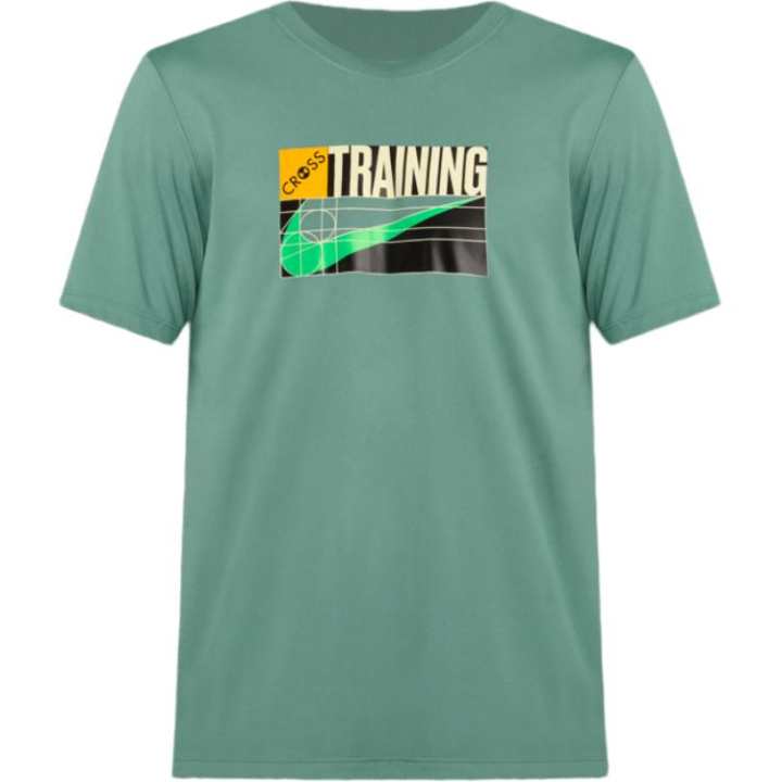 Nike Nike T Shirts Men's Green Crew Neck Moderate Straight Fit
