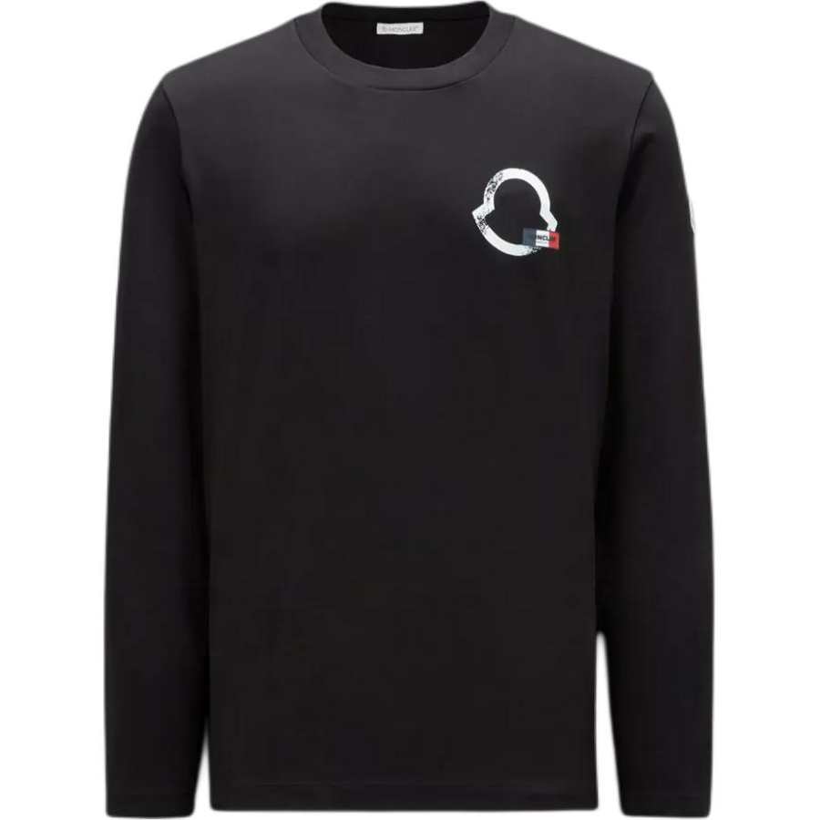 Moncler T Shirts Men's Black Crew Neck Moderate