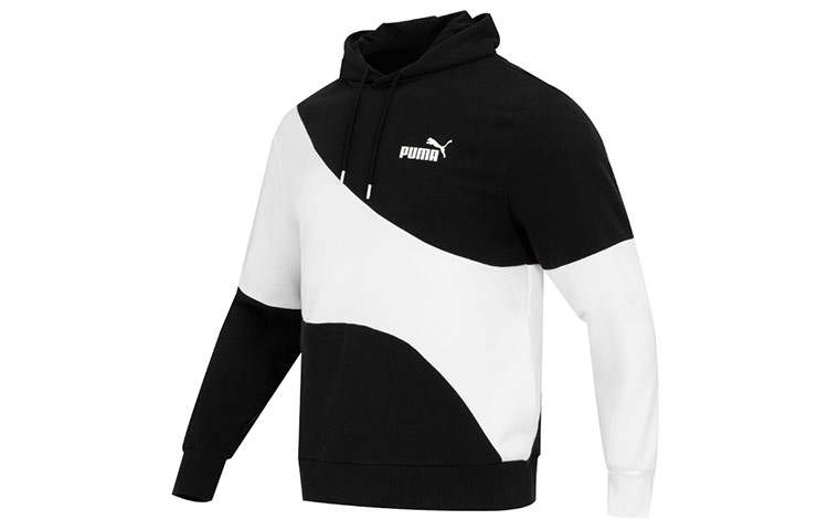 PUMA POWER Sweatshirts Men's Black Hooded Moderate Regular