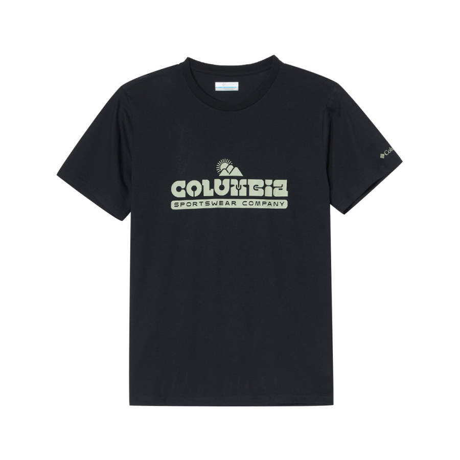Columbia T Shirts Unisex Black Crew Neck Moderate Straight Fit