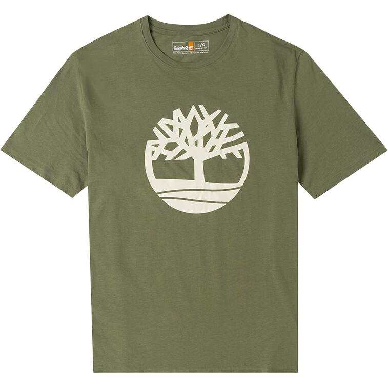 Timberland T Shirts Men's Green Crew Neck Moderate
