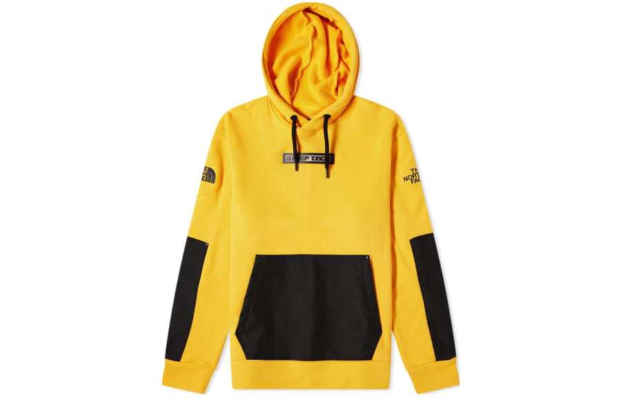THE NORTH FACE Sweatshirts Men's Yellow Black Hooded Moderate Regular