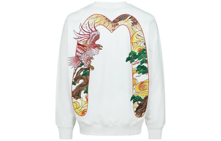 EVISU EVISU Sweatshirts Men's White Crew Neck Moderate Regular