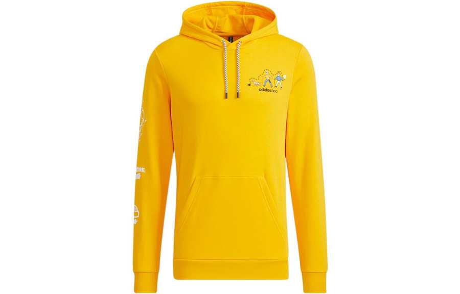 Adidas Neo Sweatshirts Men's Yellow Hooded Moderate Regular