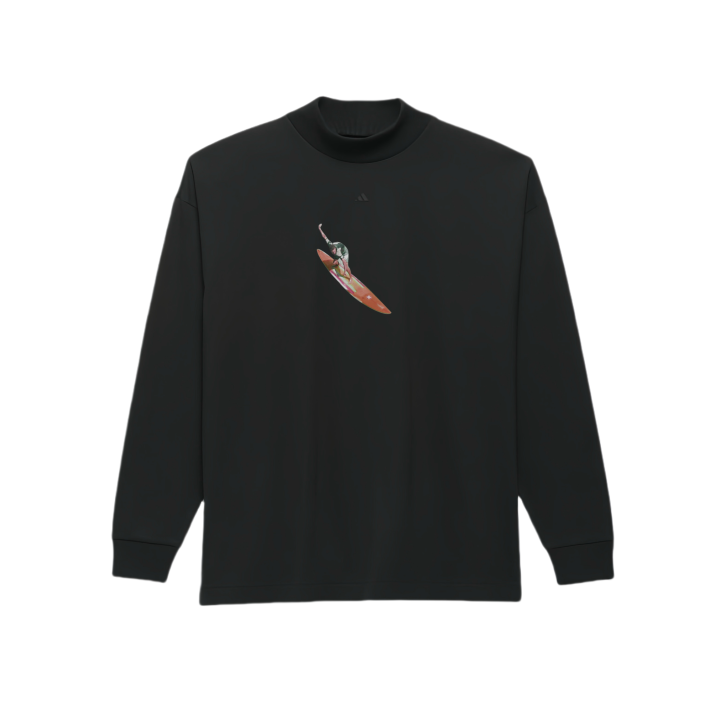 Adidas Adidas T Shirts Unisex Black Half Turtleneck Moderate Straight Fit