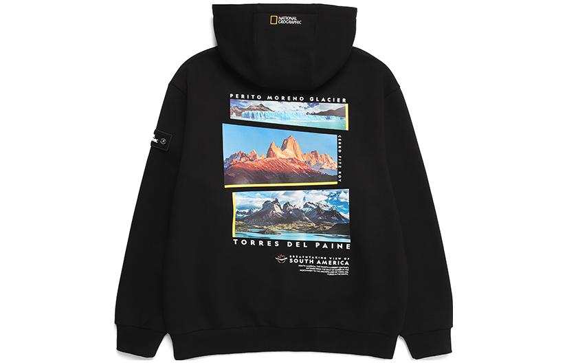 NATIONAL GEOGRAPHIC Sweatshirts Unisex Carbon Black Hooded Moderate Regular