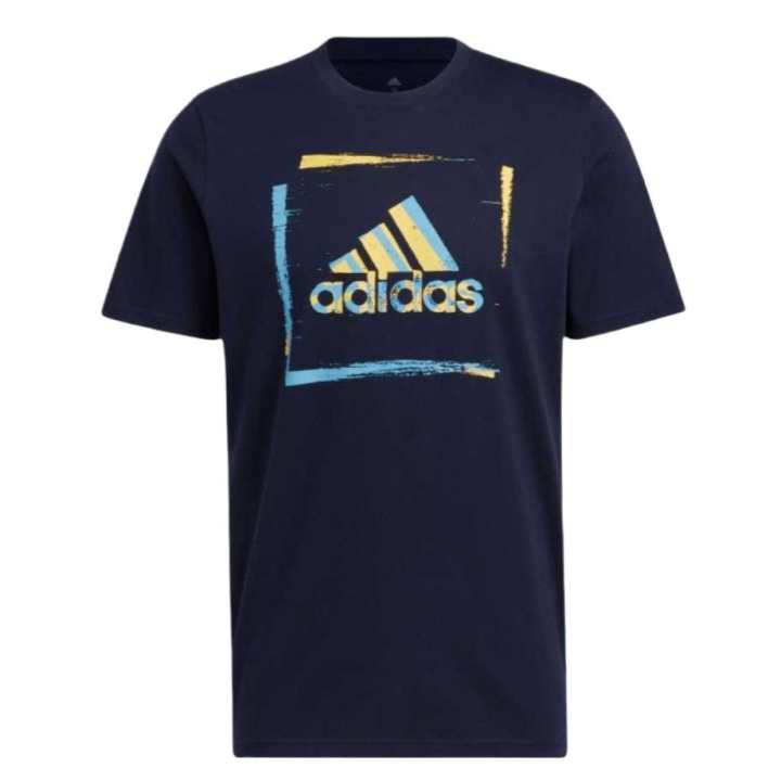 Adidas Adidas T Shirts Men's Blue Crew Neck Moderate Straight Fit