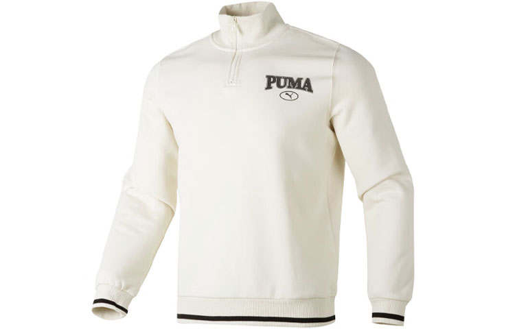 PUMA Sweatshirts Men's White Stand Collar Moderate Other