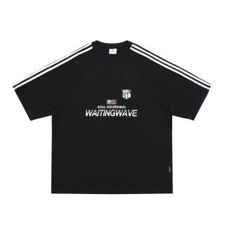 WAITINGWAVE T Shirts Unisex Crew Neck Moderate Straight Fit