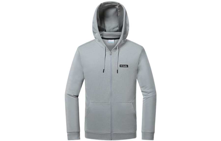 Columbia Sweatshirts Men's Gray Hooded Moderate Cardigan