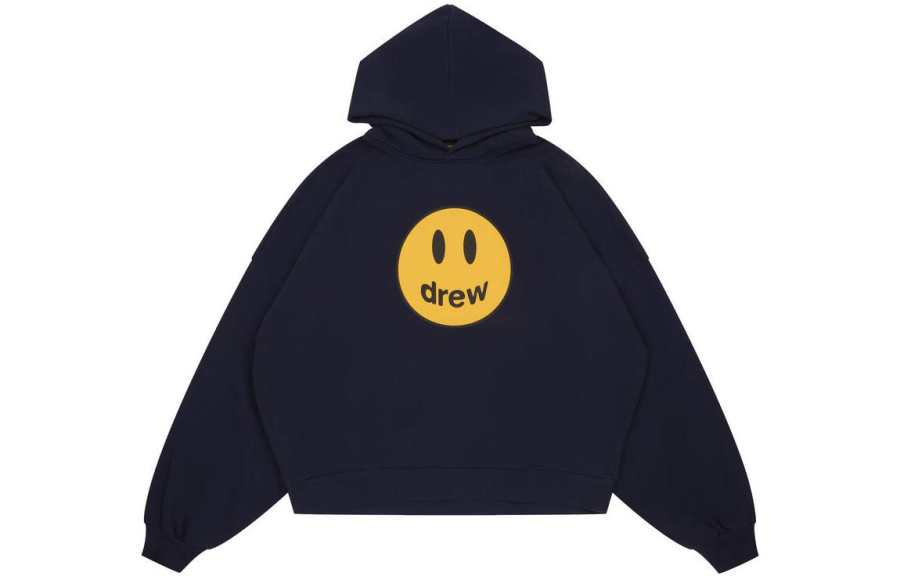 Drew house Sweatshirts Unisex Dark Marine Blue Hooded Thickened Regular