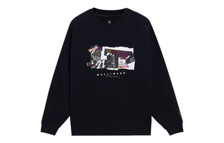 Li-Ning Li Ning Sweatshirts Unisex Black Crew Neck Moderate Regular
