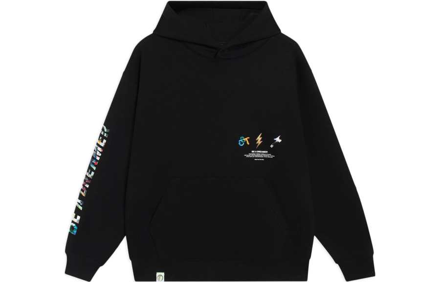 Li-Ning Li Ning Wade Collection Wade Collection Solid Color Letter Pattern Print Fleece Lined Thermal Long Sleeved Sweatshirt