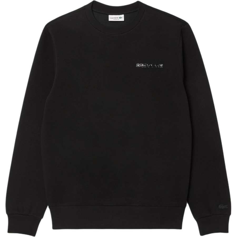 LACOSTE Sweatshirts Men's Black Crew Neck Moderate Regular