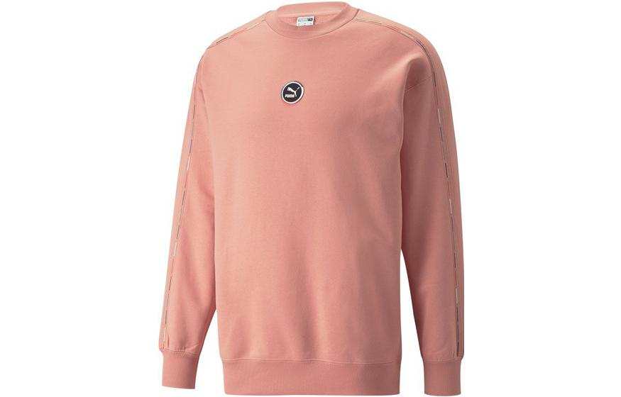 PUMA Sweatshirts Unisex Rose Pink Crew Neck Moderate Regular