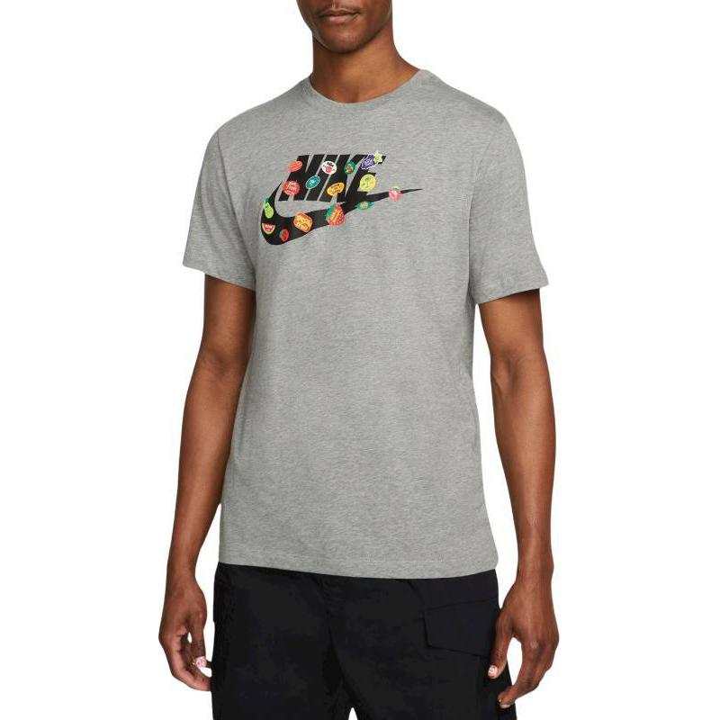 Nike Nike T Shirts Men's Gray Crew Neck Moderate Straight Fit