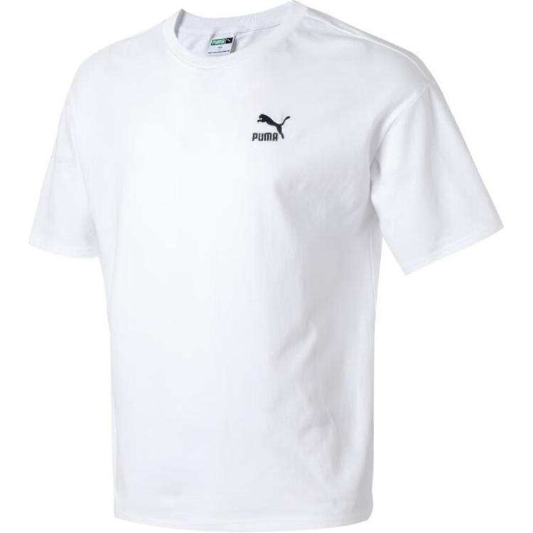 PUMA T Shirts Unisex White Crew Neck Moderate