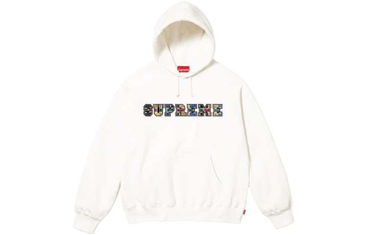 Supreme Supreme Collegiate Patchwork Leather Hooded Sweatshirt