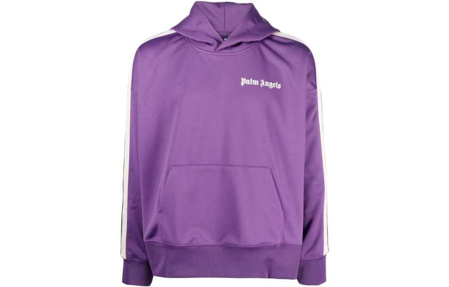 PALM ANGELS Sweatshirts Men's Purple Hooded Moderate Regular
