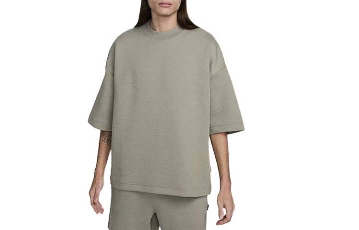 Nike Nike T Shirts Men's Gray Crew Neck Moderate Straight Fit