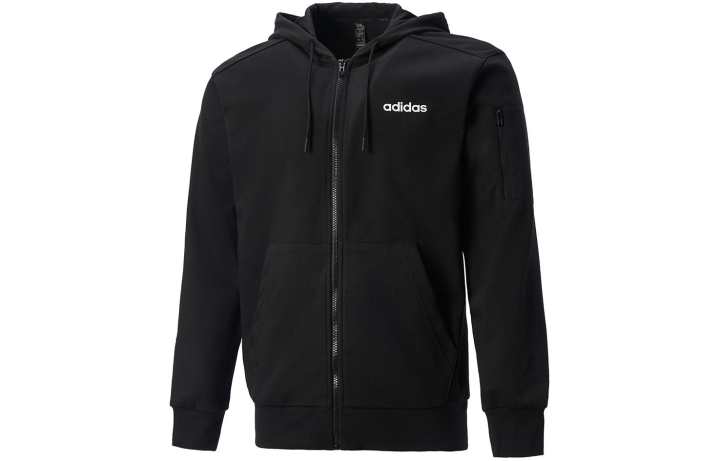 Adidas Adidas Sweatshirts Men's Black Hooded Moderate Cardigan