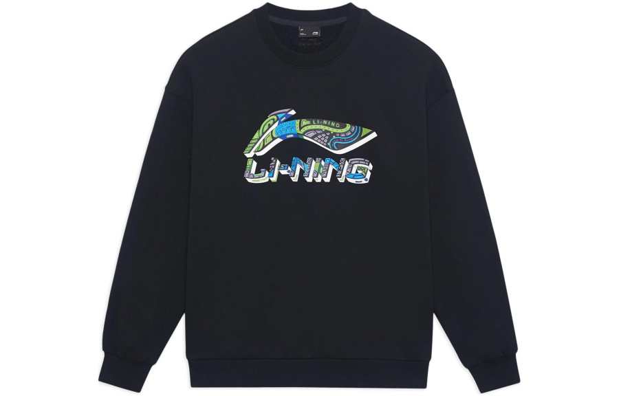 Li-Ning Li Ning Sports Life Collection Sweatshirts Unisex Black Crew Neck Moderate Regular