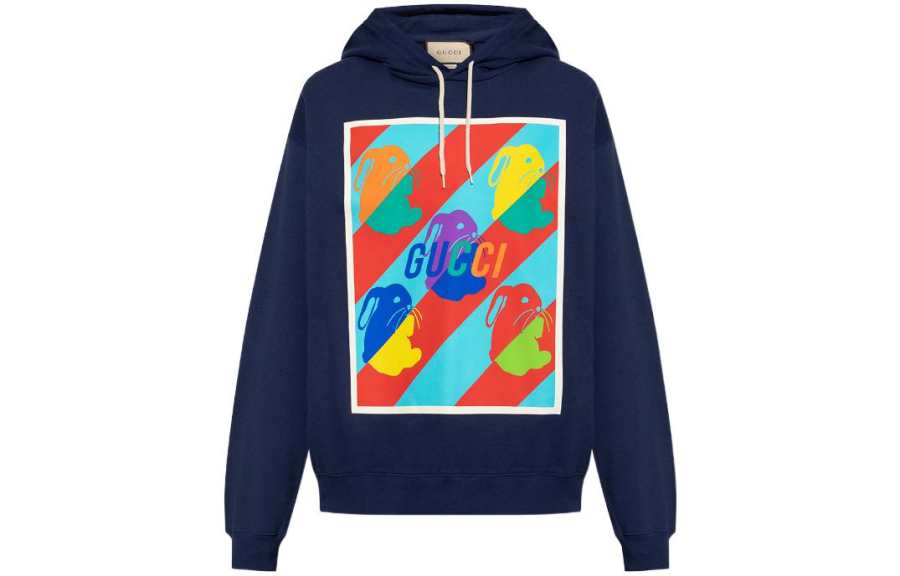 GUCCI Chinese New Year Bunny Print Hooded Sweatshirt