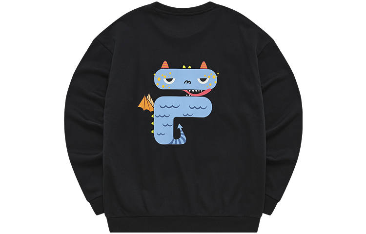 FILA FUSION Sweatshirts Unisex Pitch Black Crew Neck Moderate Regular