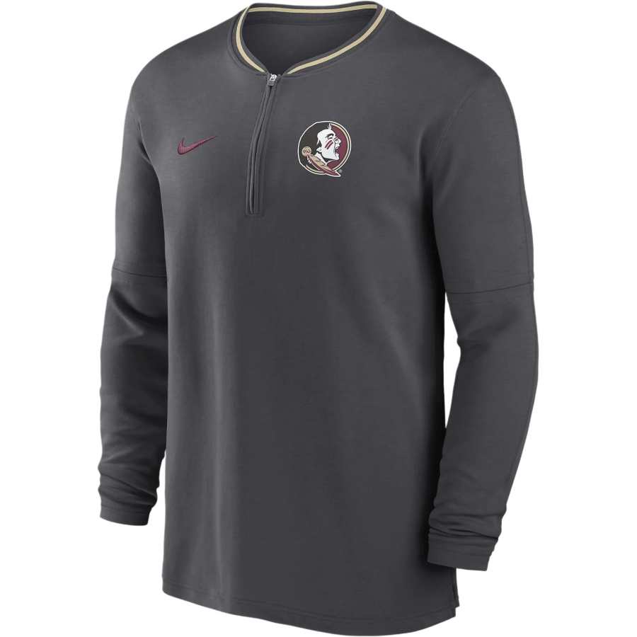 Nike Nike Florida State Seminoles Sideline Coach Men's Nike Dri FIT College 1/2 Zip Long Sleeve Top