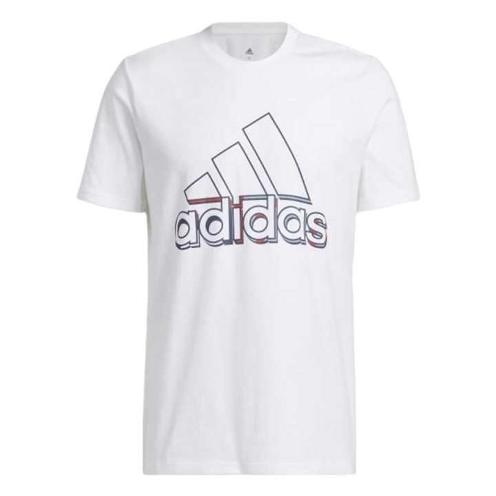 Adidas Adidas T Shirts Men's White Crew Neck Moderate Straight Fit