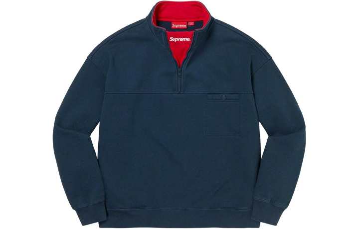 Supreme Supreme Washed Half Zip Pullover
