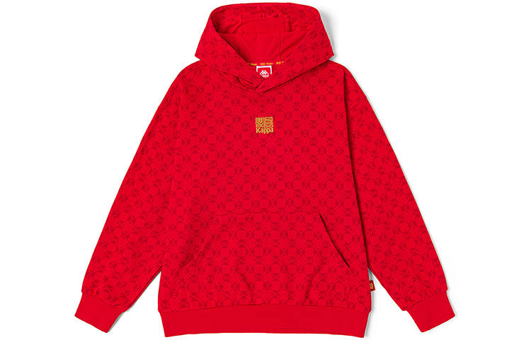 Kappa CNY Sweatshirts Unisex New Year Red All Over Print 5814P Hooded Moderate Regular