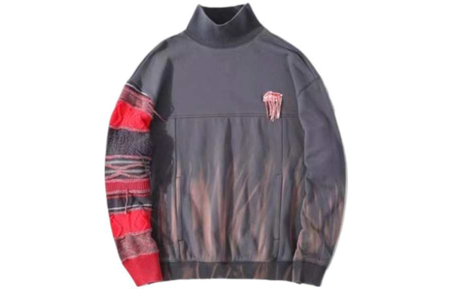 Li-Ning Li Ning China Li Ning Sweatshirts Men's Gray Stand Collar Moderate Mock Two Piece