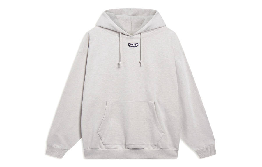 Li-Ning Li Ning Sweatshirts Unisex Heather Gray Tile Gray Hooded Moderate Cardigan