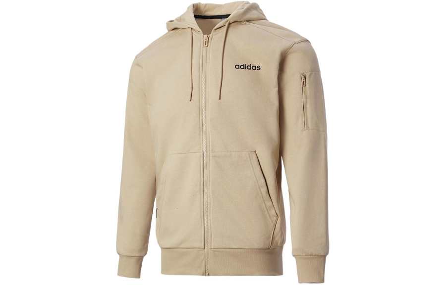 Adidas Adidas Sweatshirts Men's Khaki Hooded Moderate Cardigan