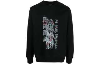 PS By Paul Smith Sweatshirts Men's Black Crew Neck Moderate