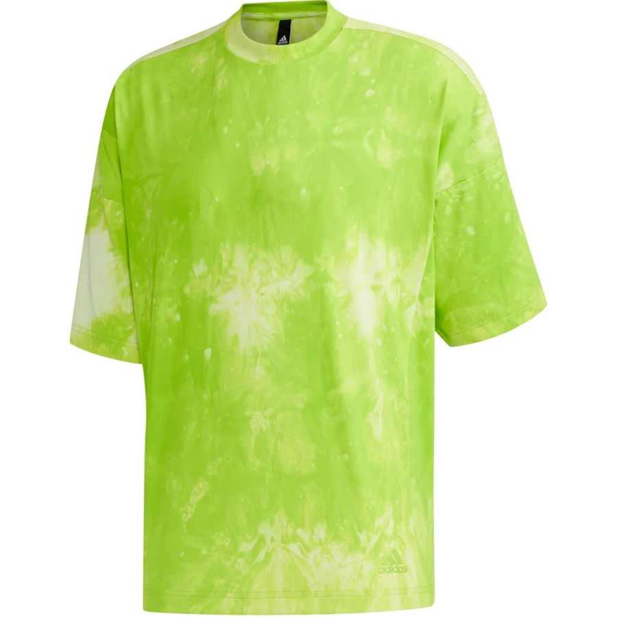 Adidas Adidas T Shirts Men's Yellow Crew Neck Moderate Straight Fit