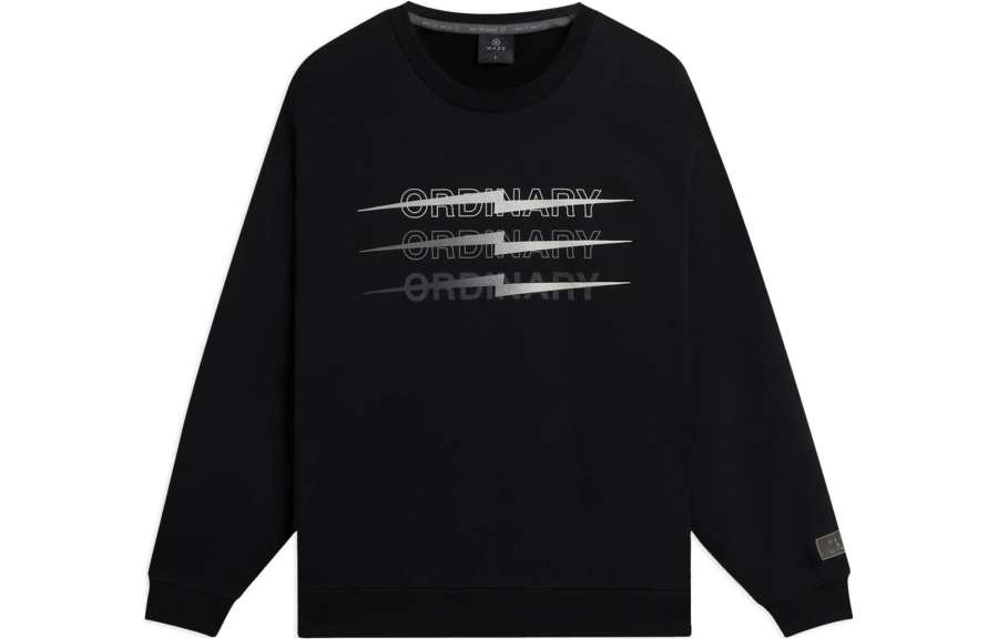 Li-Ning Li Ning Sweatshirts Unisex Black Crew Neck Moderate Regular