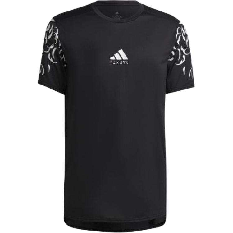Adidas Adidas T Shirts Men's Black Crew Neck Moderate Straight Fit
