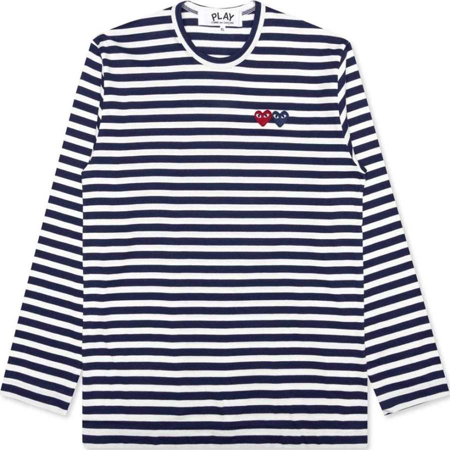 CDG Play T Shirt Unisex Marine Blue