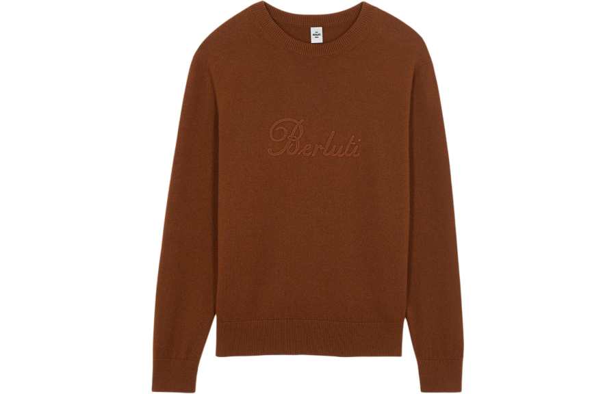 BERLUTI Cashmere Sweater With Thabor Embroidery Sweatshirt Men's Brown